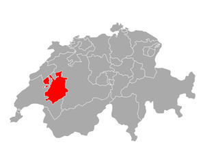 Karte von Freiburg in Schweiz