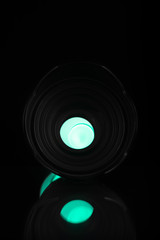 black lens on a black background