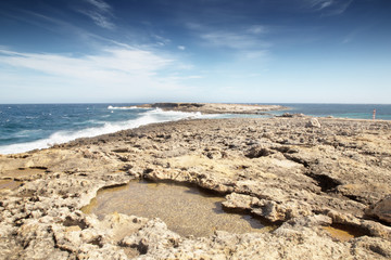 Seascape near Qawra Point Beach in Malta
