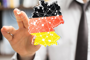 germany map digital in hand 3d