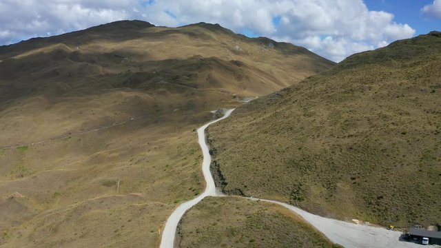 Skippers road cut into the rock of Skippers Canyon