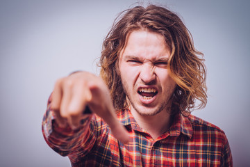 Angry man screaming