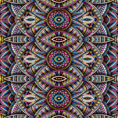 Abstract ethnic rug ornamental seamless pattern. Vector vintage background.