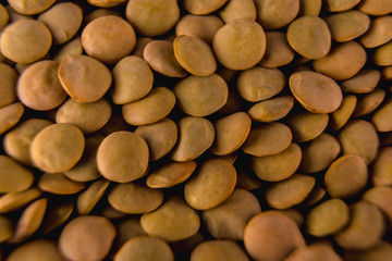Detail of some beautiful lentils, macro photography