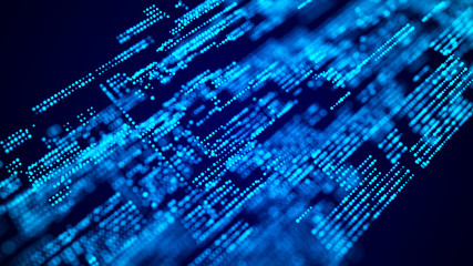 Abstract digital background. Big data code matrix. 3d rendering.