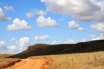 mountain landscape with clouds