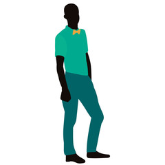 silhouette of a man in colored clothes