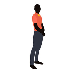 isolated, silhouette in colored clothes male businessman