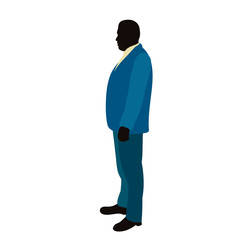 vector, isolated, silhouette in colored clothes male businessman
