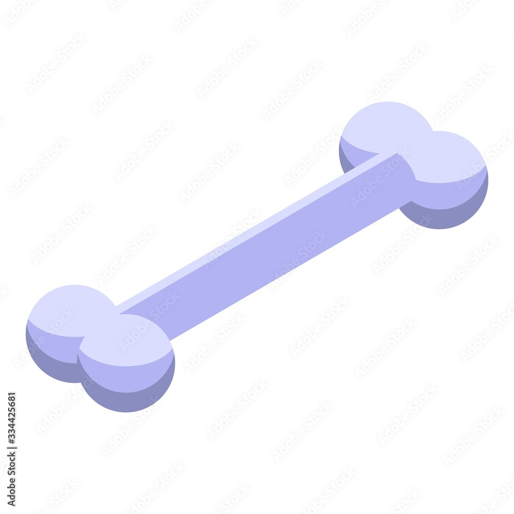 Poster stone age bone icon. isometric of stone age bone vector icon for web design isolated on white backgr