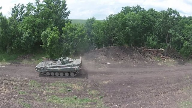 Tank training ground, exercises, top view