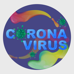 Concept coronavirus 2019-nCov.Asian virus disease.Microscope virus close up.Corona virus icon.Pandemic flu.Banner Corona-virus,vector illustration.Infection, contagion, taint,pathogen organism.