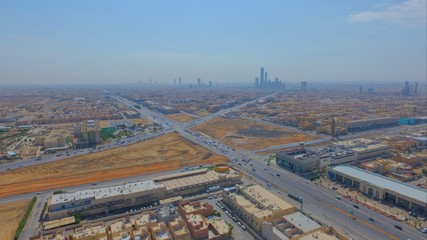 Fototapeta premium aerial view of paris from eiffel tower riyadh city aerial drone