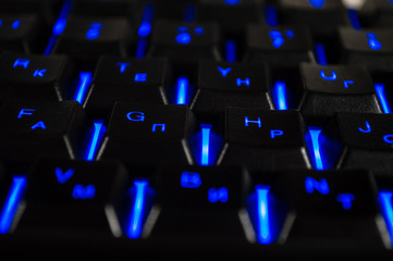 Abstract background of black computer keyboard.
