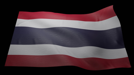 Thai Flag with wrinkle fabric 3D Render , Coronavirus concept
