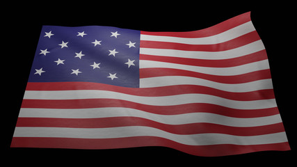 USA Flag with wrinkle fabric 3D Render , Coronavirus concept