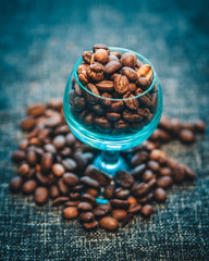 coffee beans in a cup