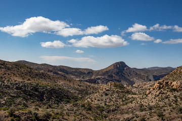 Gravel Road along the cliff of Jabal Shams near Nizwa in Oman