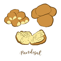 Colored drawing of Pandesal bread