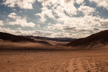 Fototapeta na wymiar walk through the picturesque desert in Egypt