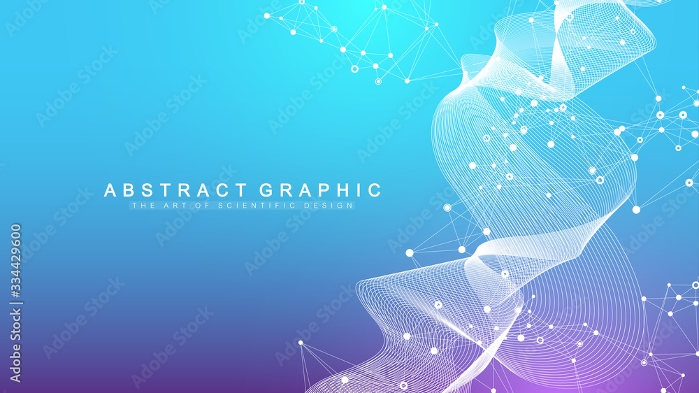 Aufkleber big genomic data visualization. dna helix, dna strand, dna test. crispr cas9 - genetic engineering. 