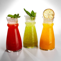 Closeup of lemonade ice jar