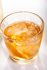 Fresh cocktail with orange and ice