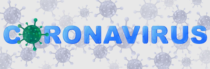 Concept coronavirus 2019-nCov.Asian virus disease.Microscope virus close up.Corona virus icon.Pandemic flu.Banner Corona-virus,vector illustration.Infection, contagion, taint,pathogen organism.