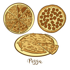 Colored drawing of Pizza bread