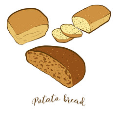 Colored drawing of Potato bread bread