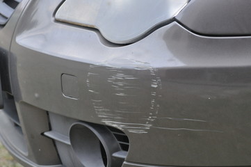 scratches on a car front bumper