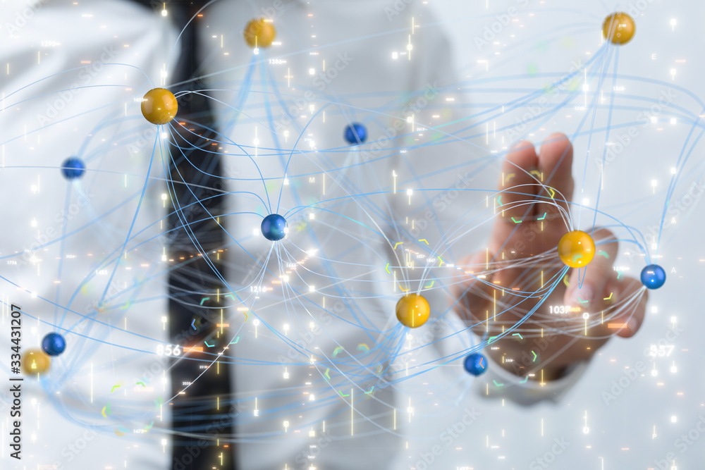 Poster big data visualization. network connection structure