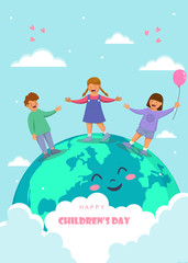 Happy Children's Day. World childrens day vector background