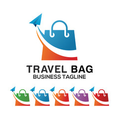 Fototapeta na wymiar colorfull travel bag logo template