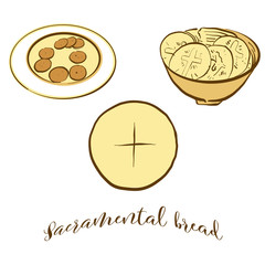 Colored drawing of Sacramental bread bread