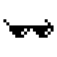 Pixel sunglasses pixel art cartoon retro game style