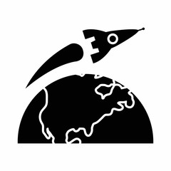 flying ship space object simple icon