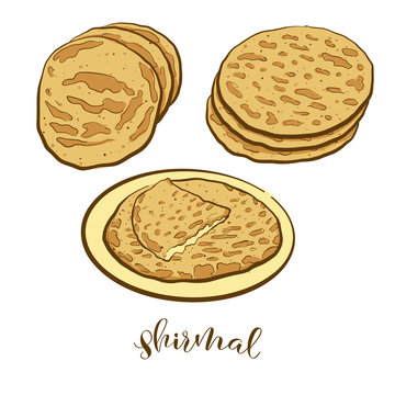 Colored drawing of Shirmal bread