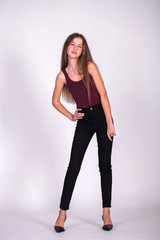 Fashion portrait of a young beautiful woman