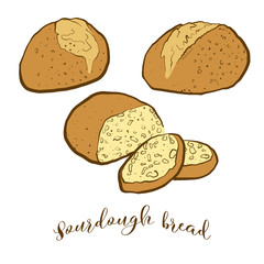 Colored drawing of Sourdough bread bread