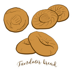 Colored drawing of Tandoor bread bread