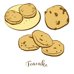 Colored drawing of Teacake bread