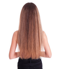 Naklejka premium Back rear view blonde hair girl
