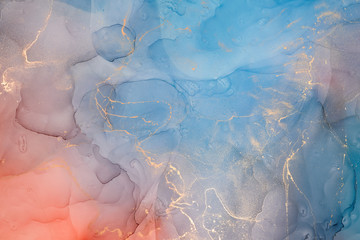 Fluid Art . Abstract colorful background, wallpaper. Mixing acrylic paints. Modern art. Marble texture. Alcohol ink colors  translucent