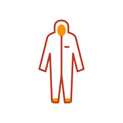 safety suit icon, half line half color style