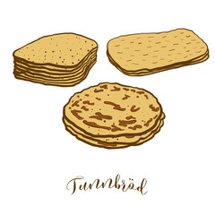 Colored drawing of Tunnbröd bread