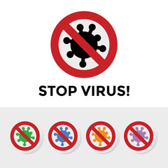 Stop virus logo template