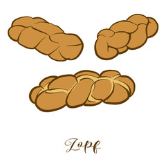 Colored drawing of Zopf bread