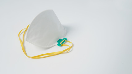 N 95 mask is isolated on white background.