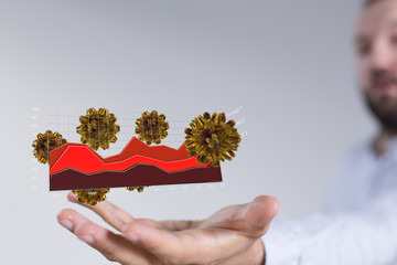 Coronavirus economic impact concept image.